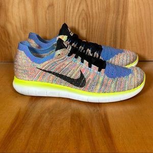 Nike Free RN Flyknit Yellow Blue SEF0413